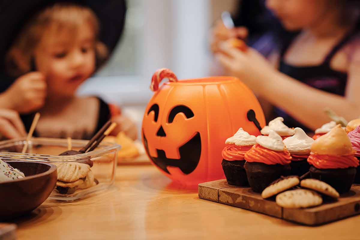 Conjunto De Quatro Abóboras Assustadoras De Halloween Em Estilo